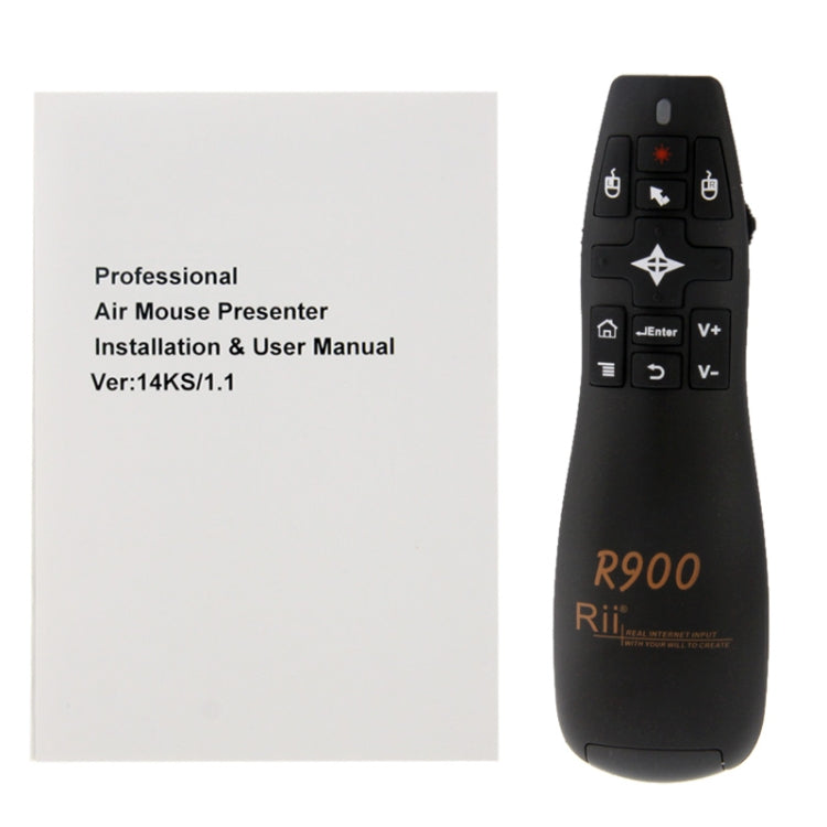 Presentador inalámbrico 2.4G Puntero láser Fly Mouse Rii Professional Air Mouse R900 para HTPC / Android TV BOX / PS3 / XBOX360 / Tablet PC (K14 R900), K14 R900