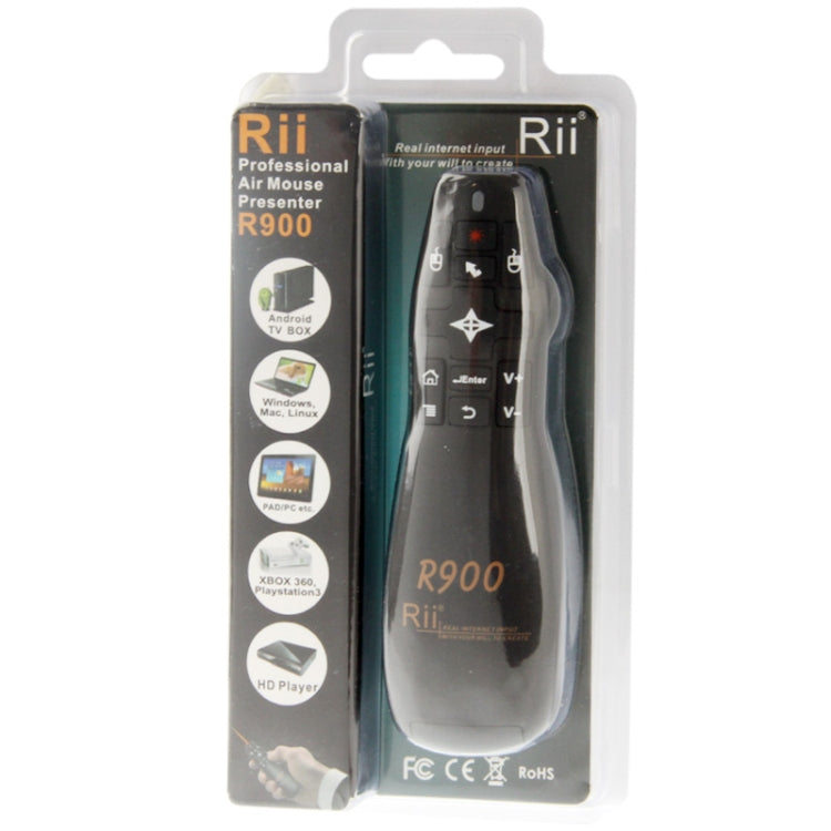Presentador inalámbrico 2.4G Puntero láser Fly Mouse Rii Professional Air Mouse R900 para HTPC / Android TV BOX / PS3 / XBOX360 / Tablet PC (K14 R900), K14 R900