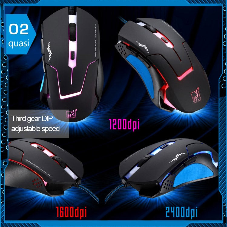 T7 con cable 3 colores cambiables 1200 DPI 1600DPI 2400DPI ratón óptico USB para juegos, T7