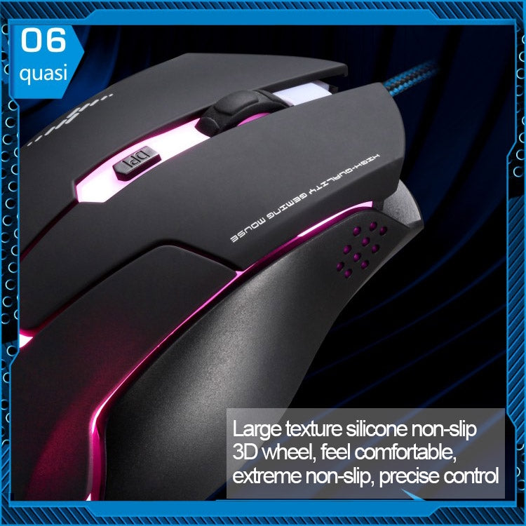 T7 con cable 3 colores cambiables 1200 DPI 1600DPI 2400DPI ratón óptico USB para juegos, T7