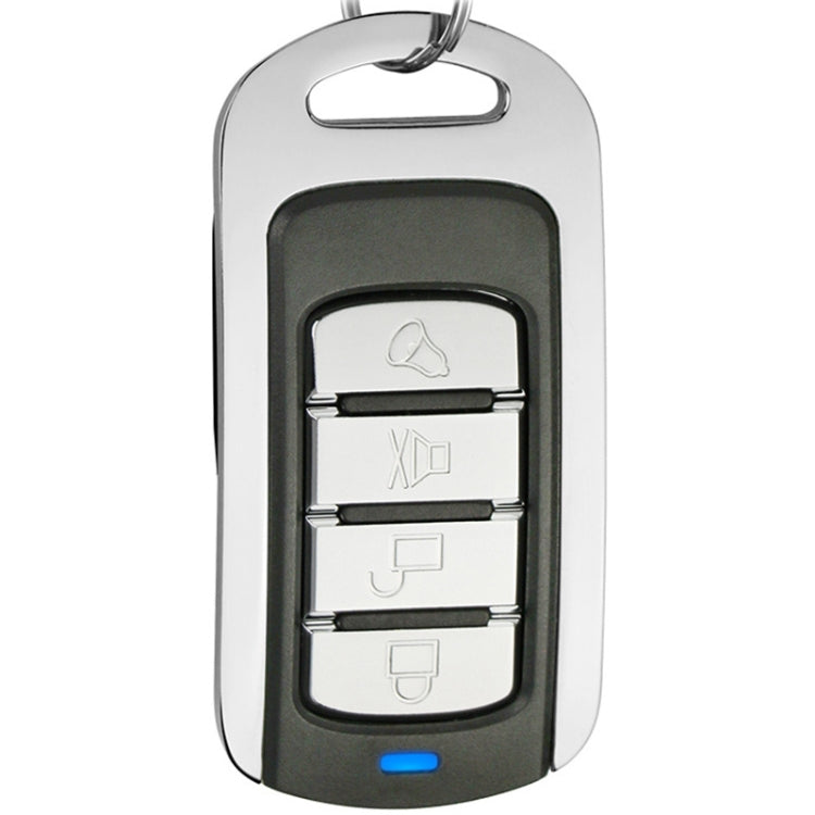 Código de aprendizaje de metal de 433MHz Control remoto de 4 teclas para puerta de garaje de automóvil (negro + plateado), 433MHz