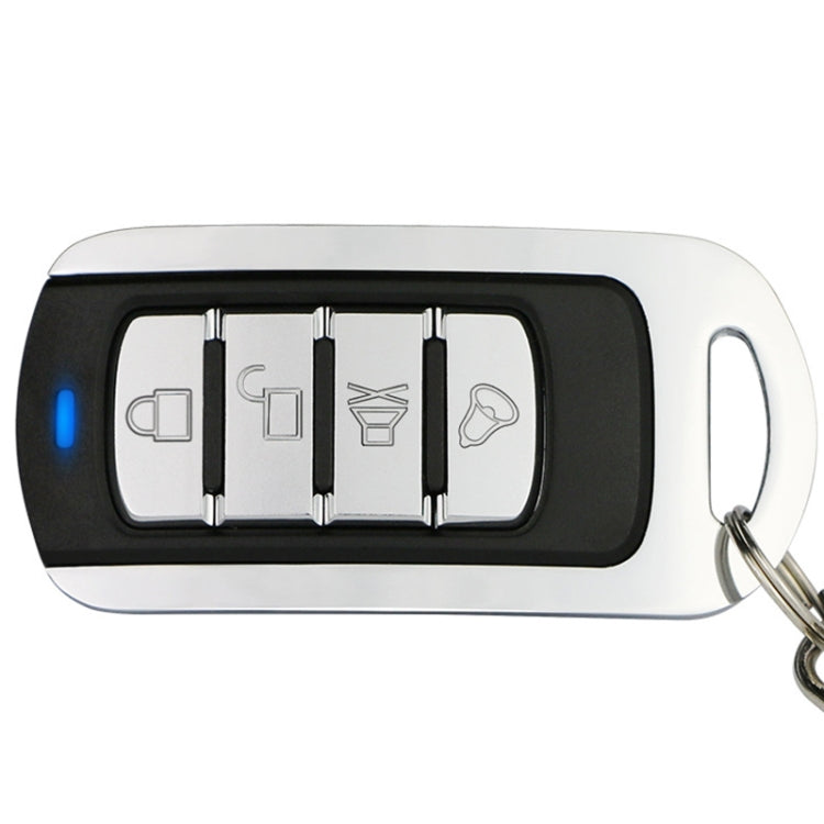 Código de aprendizaje de metal de 433MHz Control remoto de 4 teclas para puerta de garaje de automóvil (negro + plateado), 433MHz