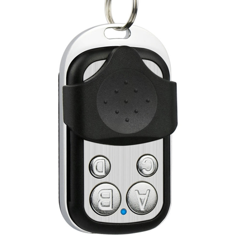 Código de aprendizaje inalámbrico de metal de 433 MHz Control remoto de 4 teclas (negro + plateado), 433MHz