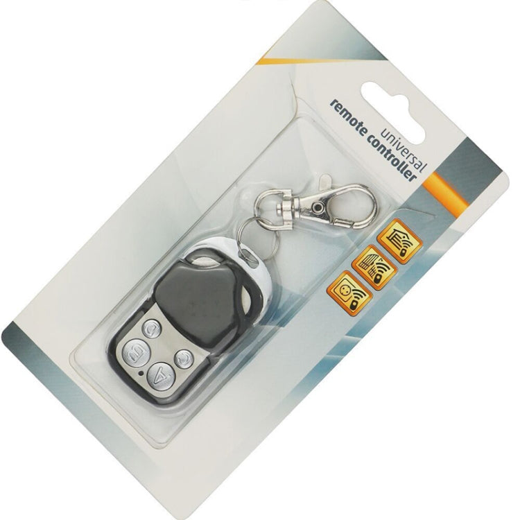 Código de aprendizaje inalámbrico de metal de 433 MHz Control remoto de 4 teclas (negro + plateado), 433MHz
