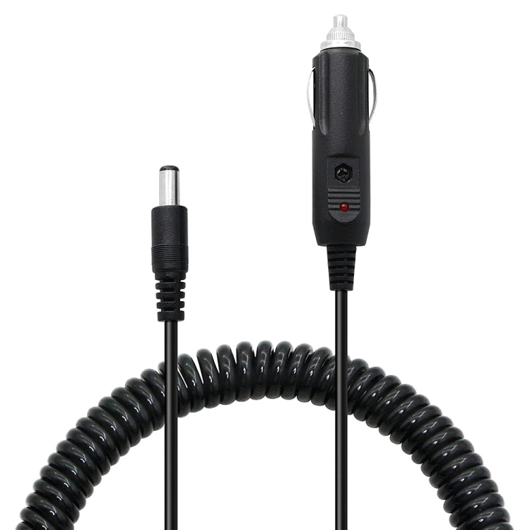 Cargador de coche con cable en espiral, adaptador de fuente de alimentación de CC de 2 A, 5,5 x 2,1 mm, longitud: 40-140 cm, 5.5 x 2.1mm
