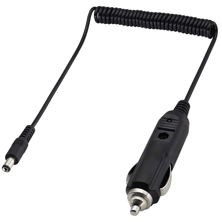 Cargador de coche con cable en espiral, adaptador de fuente de alimentación de CC de 2 A, 5,5 x 2,1 mm, longitud: 40-140 cm, 5.5 x 2.1mm