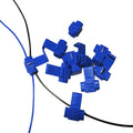 Clip de cable de 100 piezas, se adapta al diámetro de la línea: 0,8-2,0 mm (azul)