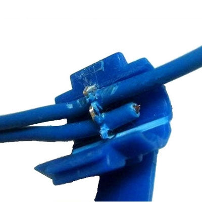 Clip de cable de 100 piezas, se adapta al diámetro de la línea: 0,8-2,0 mm (azul)