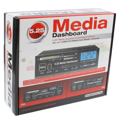 Lector de tarjetas para tablero de PC multimedia de 5,25 pulgadas, 2 x USB 3.0 + 6 x USB 2.0 SATA, 2 x USB 3.0 + 6 x USB 2.0 SATA