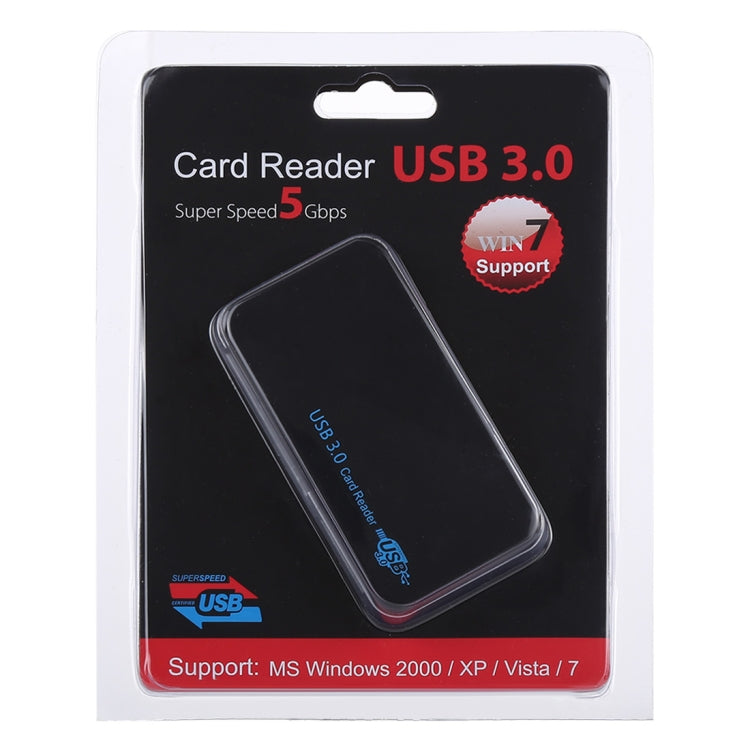 Lector de tarjetas USB 3.0, supervelocidad de 5 Gbps, compatible con tarjeta CF/SD/TF/M2/XD/MS, carcasa de plástico