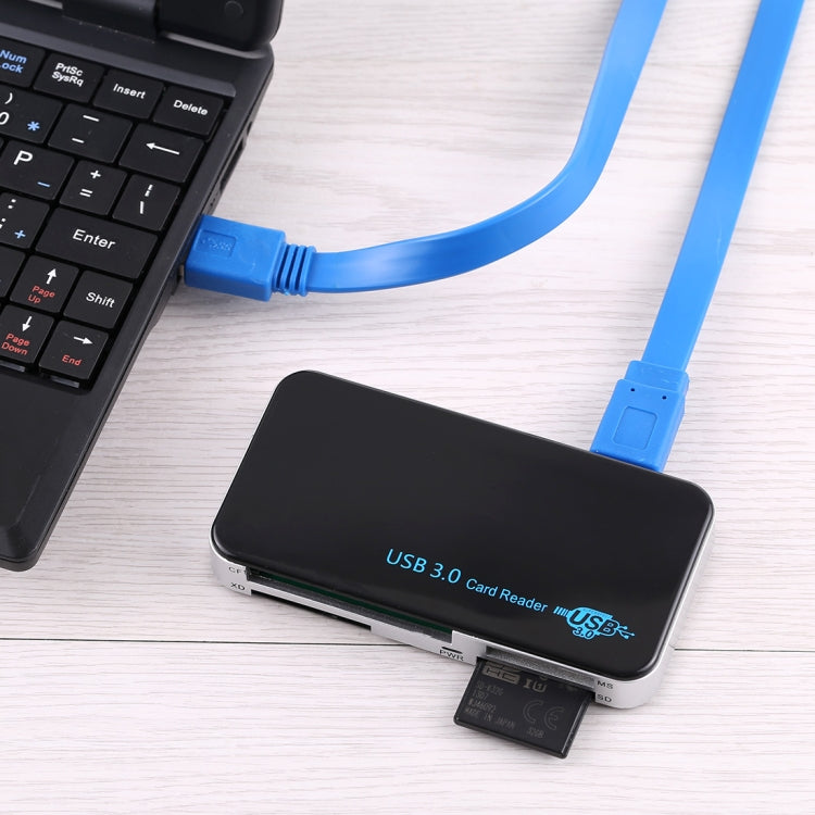 Lector de tarjetas USB 3.0, supervelocidad de 5 Gbps, compatible con tarjeta CF/SD/TF/M2/XD/MS, carcasa de plástico