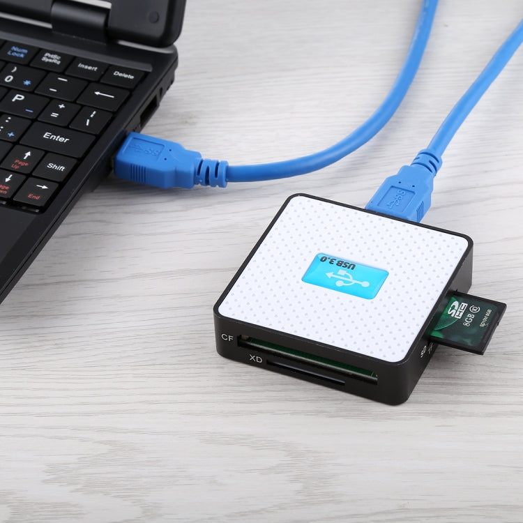 Lector de tarjetas USB 3.0 todo en 1, súper velocidad de 5 Gbps, compatible con tarjeta CF / SD / TF / M2 / XD