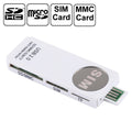 Lector de tarjetas universal USB, compatible con tarjetas SD / MMC /SIM / TF, White