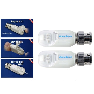 2 PCS UTP Network Video Balun CAT5 a cámara CCTV BNC DVR O-611, 206A