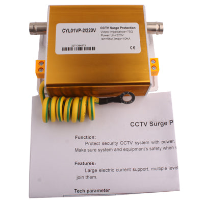 220V 2 en 1 Pararrayos de protección contra sobretensiones de seguridad de señal de video de potencia, 220V 2 in 1