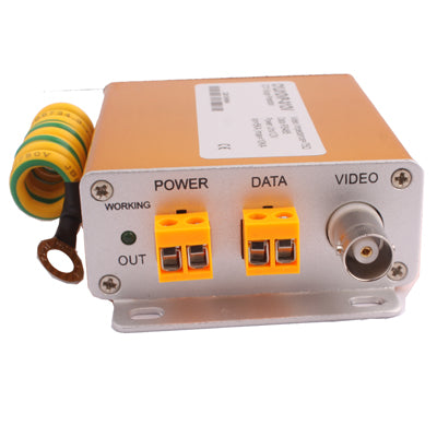 12V 3 en 1 Descargador de sobretensiones de seguridad de señal de video de potencia, 12V 3 in 1