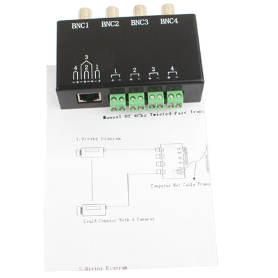 Transceptor Balun de vídeo pasivo de 4 canales BNC a UTP RJ45, QC204