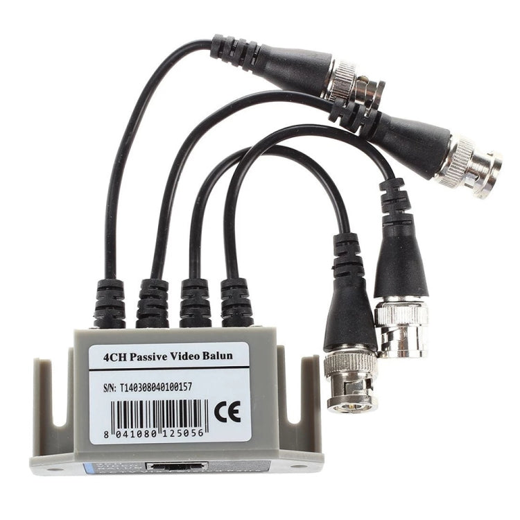 Balun de vídeo de 4 canales de vídeo (BNC) a UTP (RJ45)