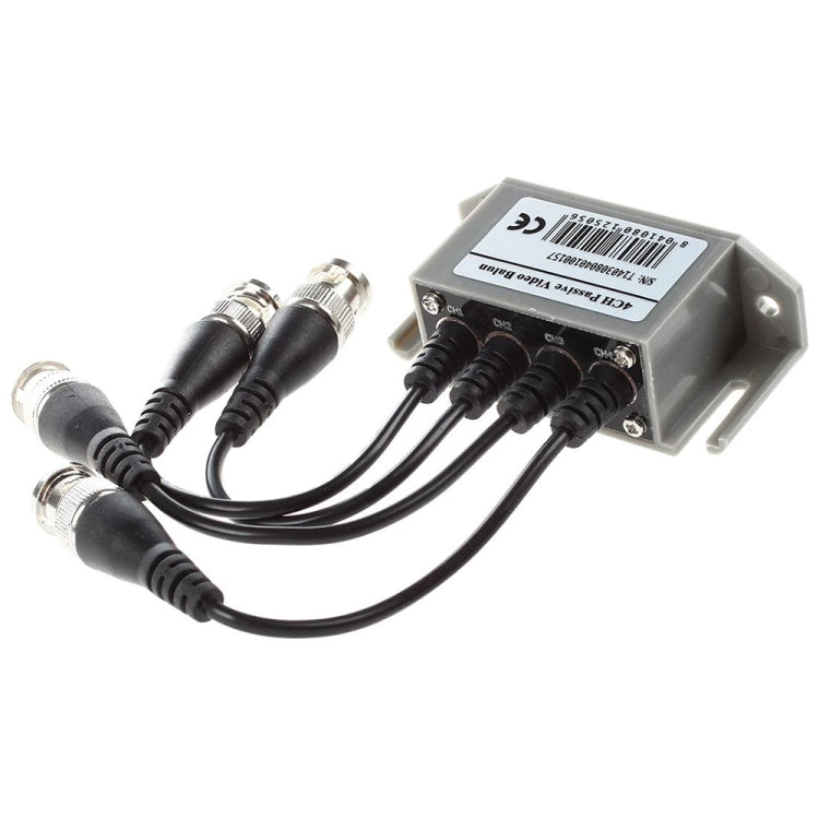 Balun de vídeo de 4 canales de vídeo (BNC) a UTP (RJ45)