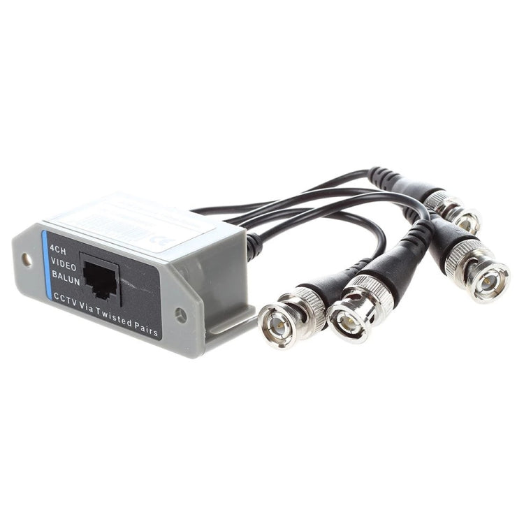 Balun de vídeo de 4 canales de vídeo (BNC) a UTP (RJ45)