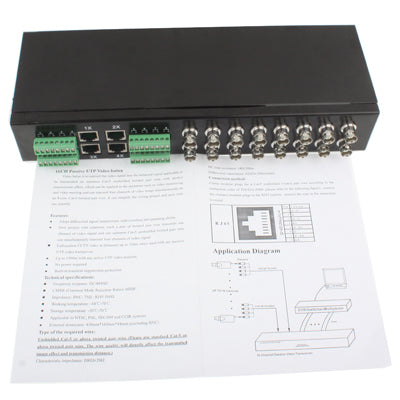 Estilo de montaje en bastidor del transceptor de vídeo UTP pasivo de 16 canales para CCTV