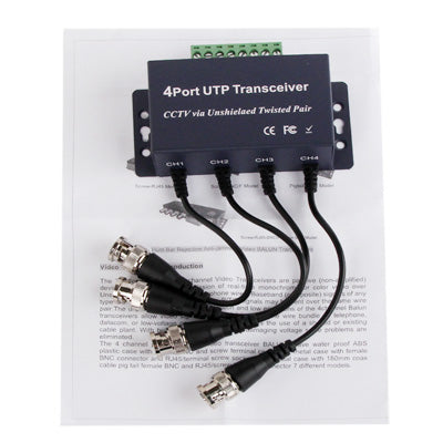 Transceptores balun pasivos UTP de 4 canales, UTP Transceivers
