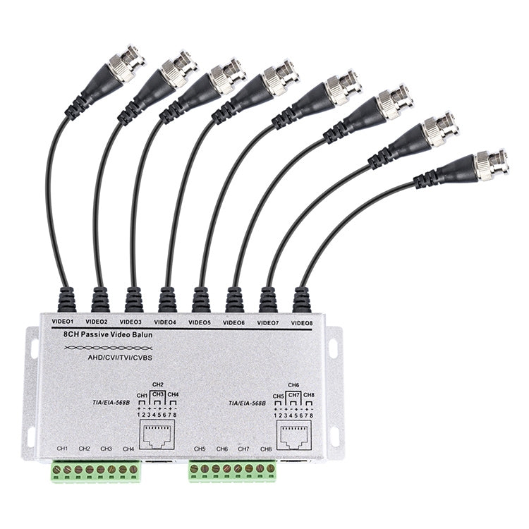 Balun video pasivo de 8 canales UTP, CCTV vía pares trenzados, 8 CH UTP