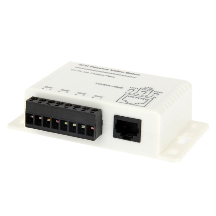 Video Balun UTP Pasivo de 4 Canales / CCTV Vía Pares Trenzados, UTP Video Balun