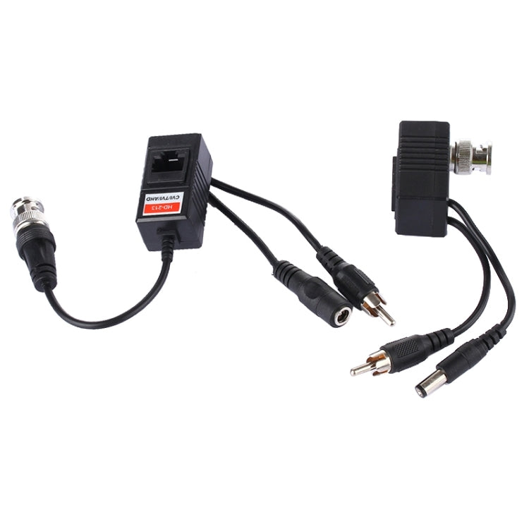 2 PCS HD 213B-C Coaxial CVI/TVI/AHD Transceptor Balun de potencia de audio y vídeo, 213B-C