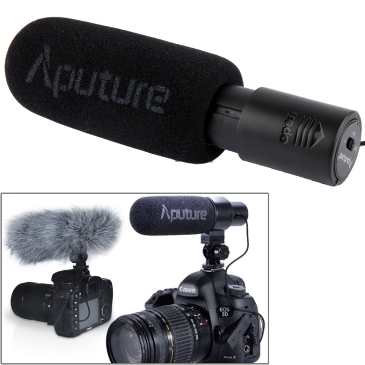 Micrófono de escopeta de condensador direccional Aputure V-MIC D1, compatible con giro de 360 grados/inclinación de 180 grados