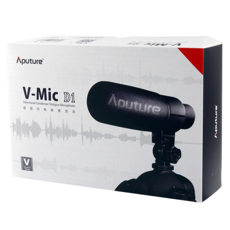 Micrófono de escopeta de condensador direccional Aputure V-MIC D1, compatible con giro de 360 grados/inclinación de 180 grados