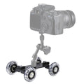 Mesa de piso Video Slider Track Dolly Car para cámara DSLR, Black