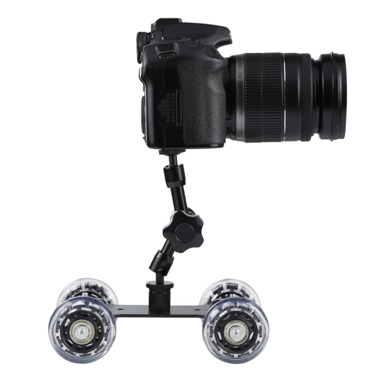 Mesa de piso Video Slider Track Dolly Car para cámara DSLR, Black