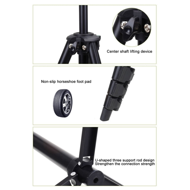 YUNTENG VCT-681 Soporte para trípode para cámaras SLR / Micro-SLR / Digital de 138 cm, Patas de Aluminio Plegables de 4 Secciones, Adecuado para Canon / Nikon / Panasonic / Pentax / Casio / Sony / Fuji (Capacidad de Carga: 3 kg)