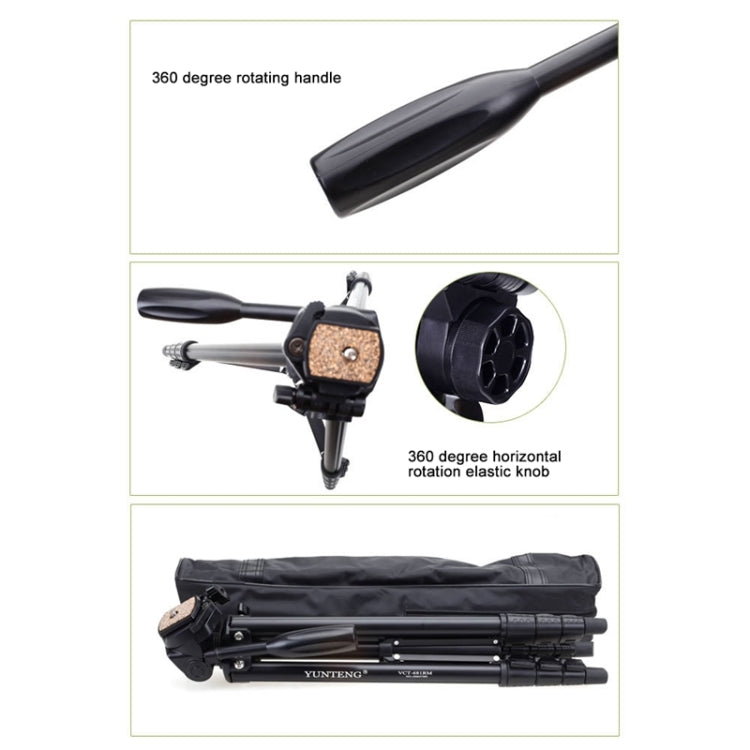 YUNTENG VCT-681 Soporte para trípode para cámaras SLR / Micro-SLR / Digital de 138 cm, Patas de Aluminio Plegables de 4 Secciones, Adecuado para Canon / Nikon / Panasonic / Pentax / Casio / Sony / Fuji (Capacidad de Carga: 3 kg)