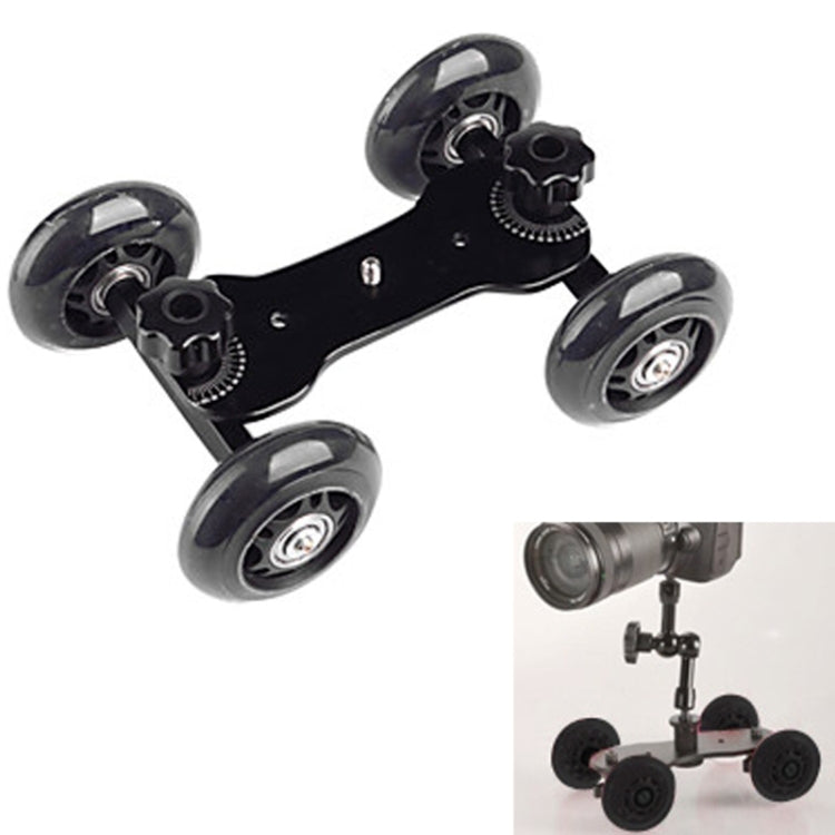 DEBO Cámara de Primera Generación Camión/Mesa de Piso Video Slider Track Dolly Car para Cámara DSLR/Videocámaras, Black