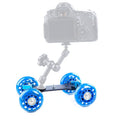 DEBO Cámara de Primera Generación Camión/Mesa de Piso Video Slider Track Dolly Car para Cámara DSLR/Videocámaras, Blue