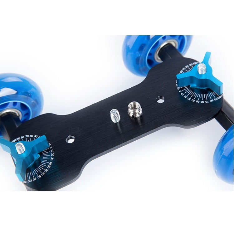 DEBO Cámara de Primera Generación Camión/Mesa de Piso Video Slider Track Dolly Car para Cámara DSLR/Videocámaras, Blue