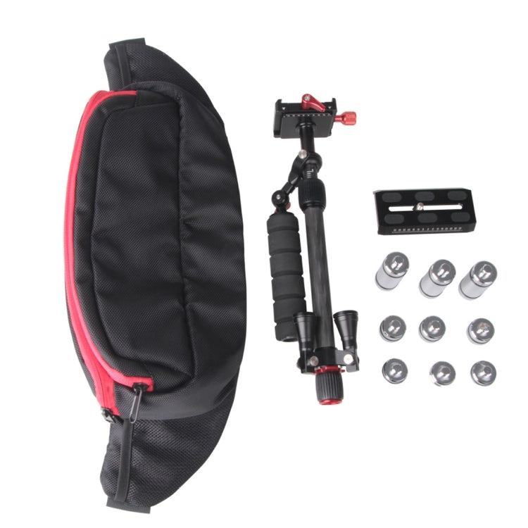 Estabilizador profesional deslizante de fibra de carbono con placa ajustable Letspro para cámara/DV/DSLR/videocámara (SK-500)