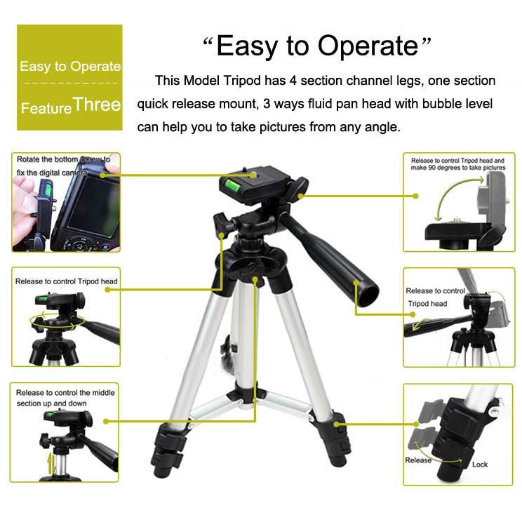 Trípode para fotografía y vídeo digital, 3 Section