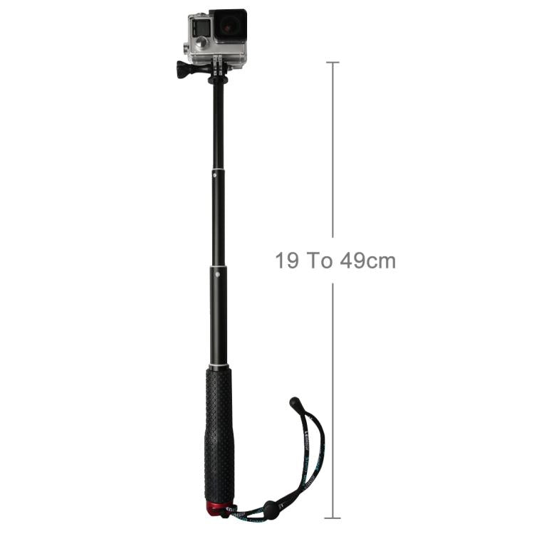 Monopié de poste extensible de mano de 49 cm con tornillo para GoPro Hero11 Black / HERO10 Black / HERO9 Black /HERO8 / HERO7 /6/5/5 Session /4 Session /4/3+ /3/2/1, Insta360 ONE R, DJI Osmo Actiony otras cámaras de acción, Max Length: 49cm(Silver)    ...