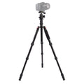 Triopo MT-2505C Trípode de aluminio portátil ajustable con rótula de bola NB-1S para cámara Canon Nikon Sony DSLR, MT-2505C (Black), MT-2505C (Gold)