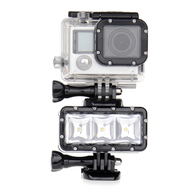SupTig 30M Luz de video impermeable 300LM para GoPro Hero11 Black / HERO10 Black / HERO9 Black /HERO8 / HERO7 /6/5/5 Session /4 Session /4/3+ /3/2/1, Insta360 ONE R, DJI Osmo Action yOtras cámaras de acción, Video Light