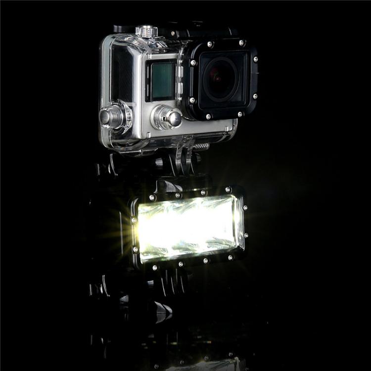 SupTig 30M Luz de video impermeable 300LM para GoPro Hero11 Black / HERO10 Black / HERO9 Black /HERO8 / HERO7 /6/5/5 Session /4 Session /4/3+ /3/2/1, Insta360 ONE R, DJI Osmo Action yOtras cámaras de acción, Video Light
