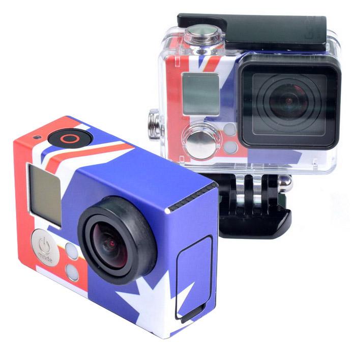 Adhesivo de funda para GoPro HERO3+ /3, US Flag, AU Flag, UK Flag, Brazil Flag