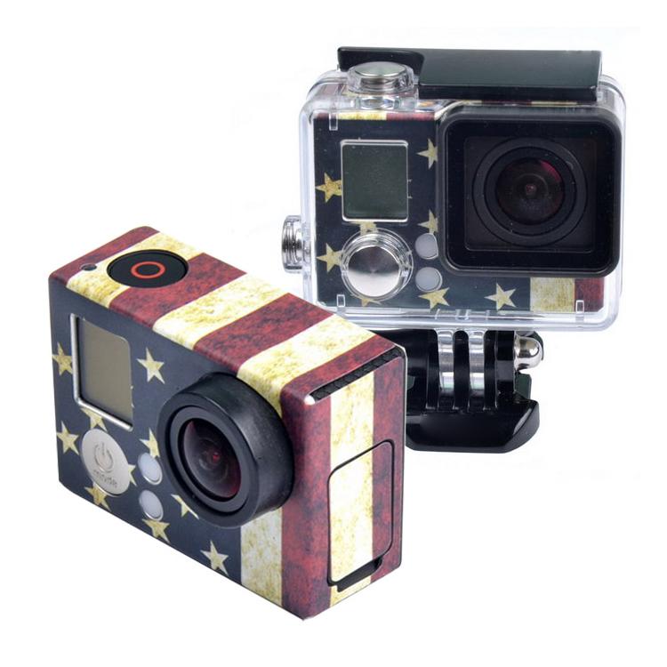 Adhesivo de funda para GoPro HERO3+ /3, US Flag, AU Flag, UK Flag, Brazil Flag
