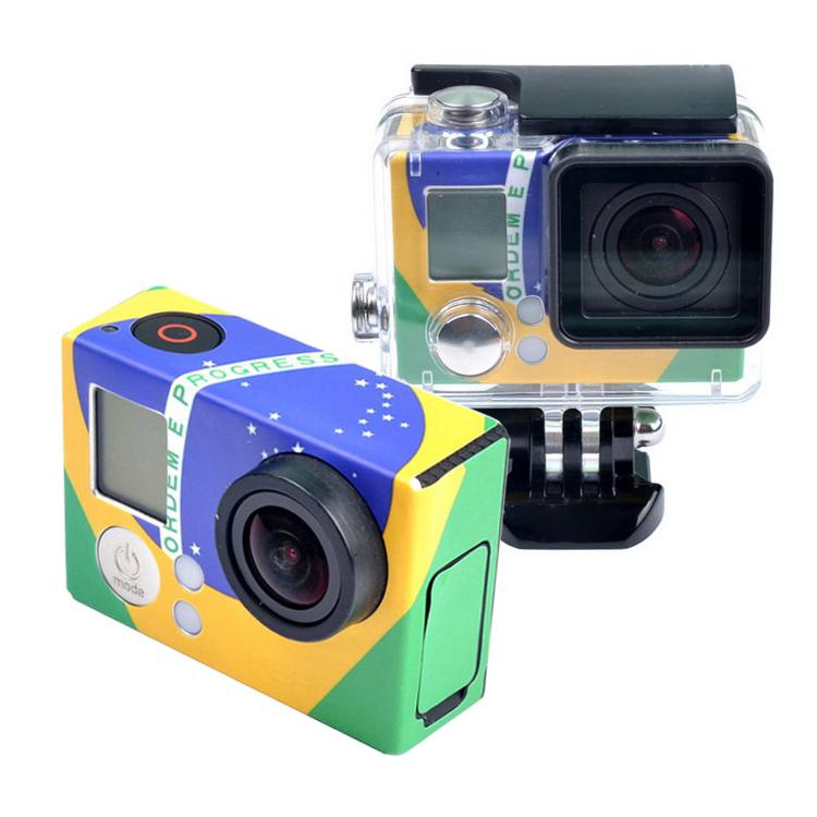 Adhesivo de funda para GoPro HERO3+ /3, US Flag, AU Flag, UK Flag, Brazil Flag