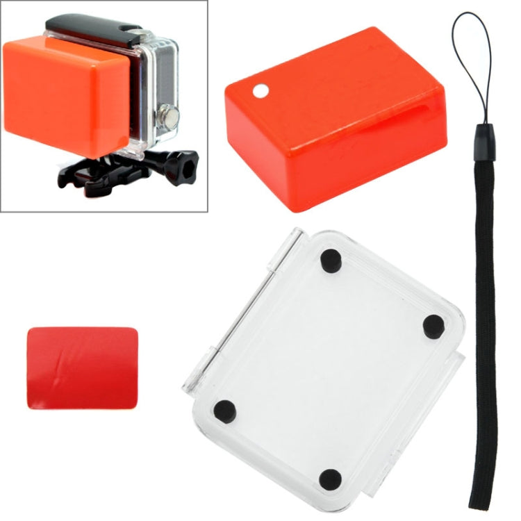 Funda impermeable de esponja flotante cubierta de puerta trasera con pegatina adhesiva + cordón para SJ4000/SJ5000/SJ6000