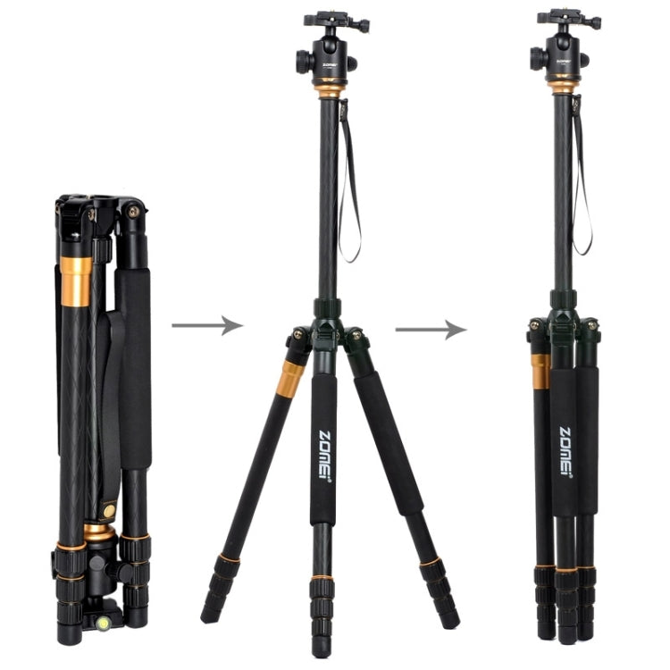 ZOMEI Z688 Trípode monopié de material de aleación de magnesio de viaje profesional portátil con cabezal de bola para cámara digital, Z688
