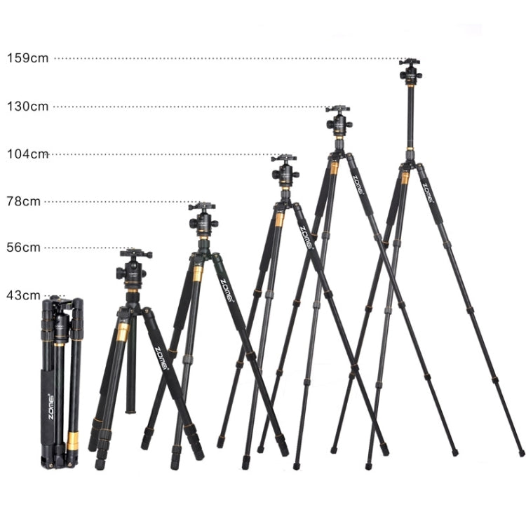 ZOMEI Z688 Trípode monopié de material de aleación de magnesio de viaje profesional portátil con cabezal de bola para cámara digital, Z688